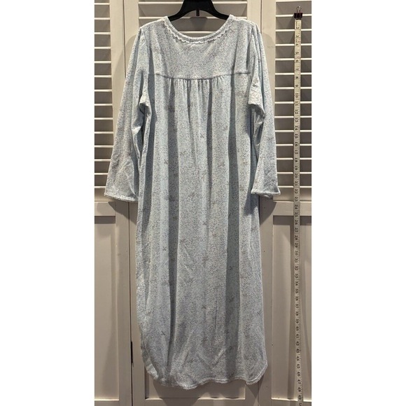 Vintage Miss Elaine Nightgown Medium Blue Fancy Detailed Trim Cottagecore‎ - Picture 3 of 7